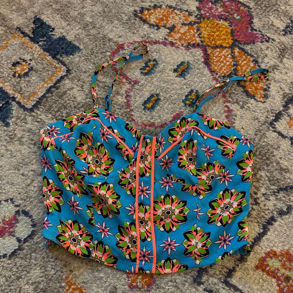 Flying Tomato Blue Floral Camisole